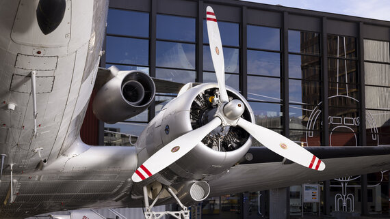 Propeller einer DC3 im Verkehrshaus.