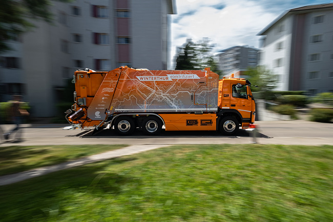 E-Kehrrichtwagen von Futuricum in Winterthur.