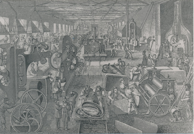 Blick in die Werkstätte der SCB in Olten (1865)