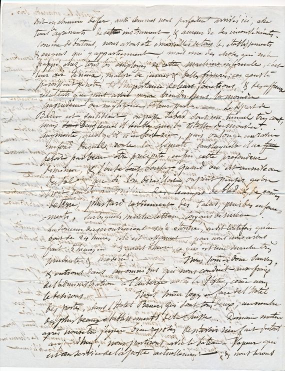 Briefausschnitt mit Beschreibung einer Fahrt (1850)